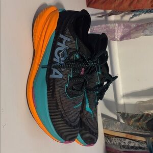 Hoka Women's Black, Orange and Teal Athletic Shoes